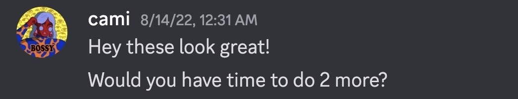 Client feedback message