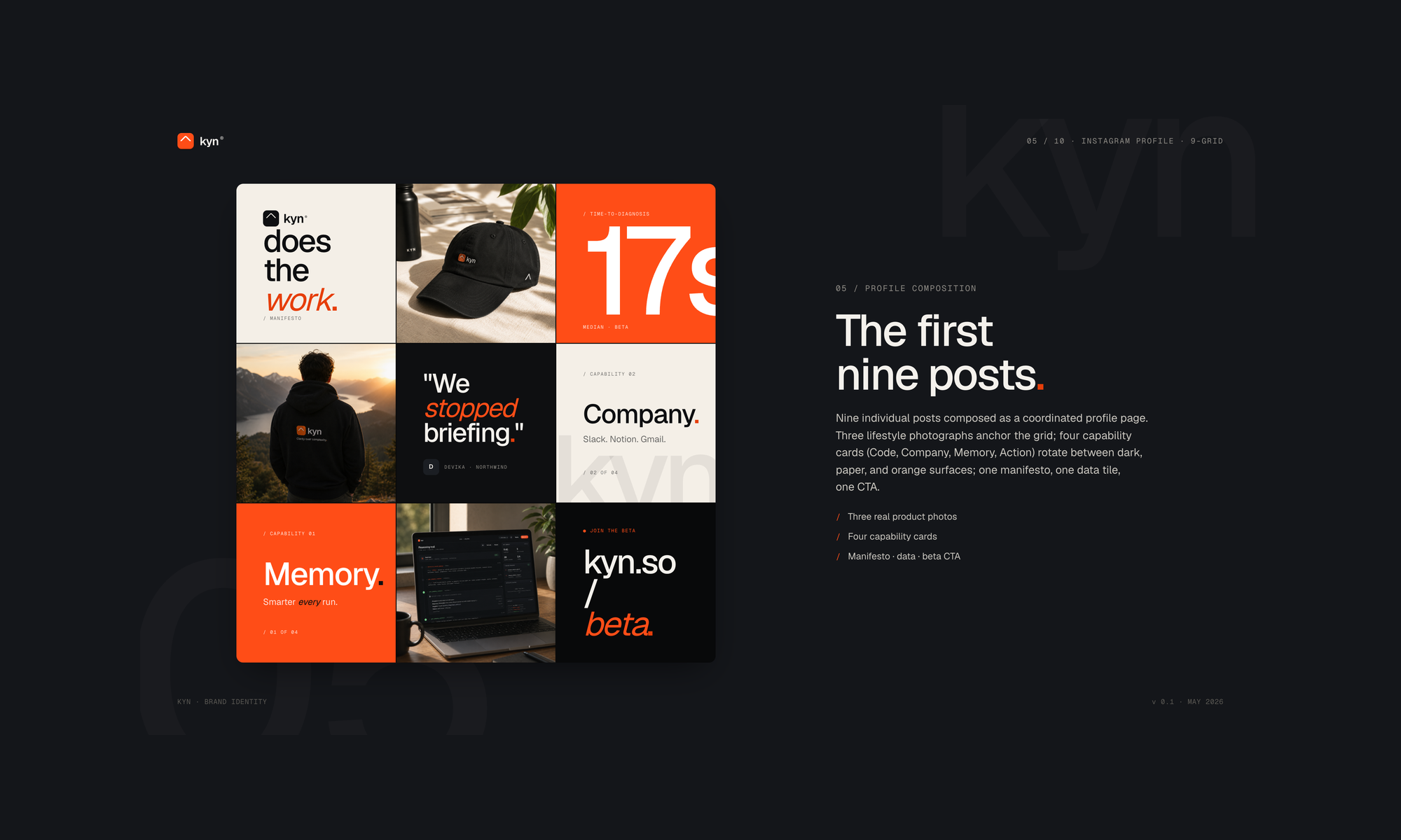 Kyn AI brand identity grid